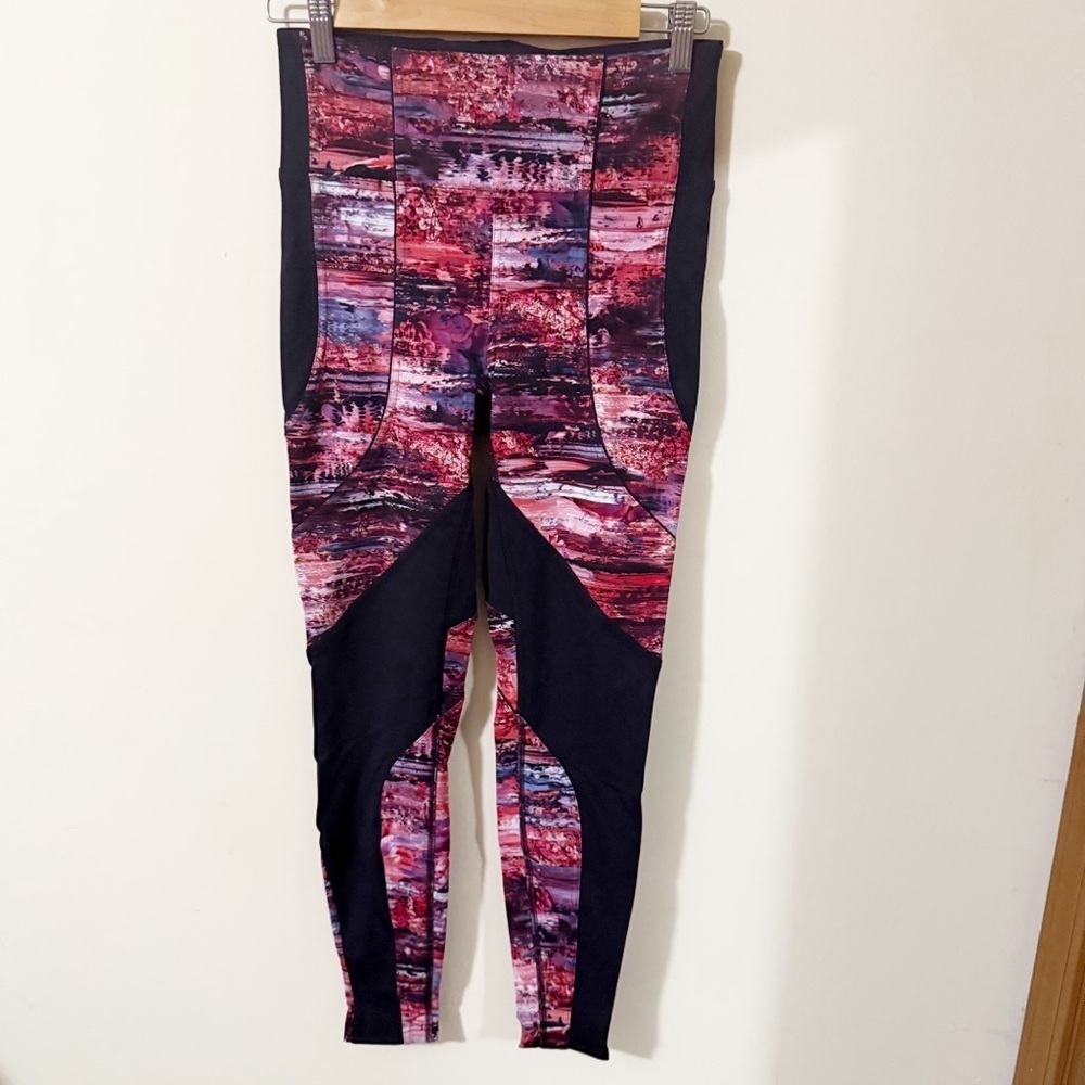 Lululemon Pink Black Womens Leggings Size 8 Activewear Running Gym Athleisure